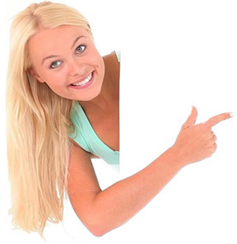 Blonde Woman Pointing