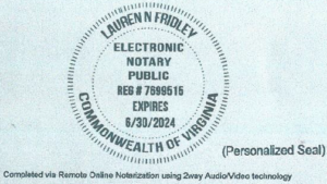 Electronic virtual e-notary